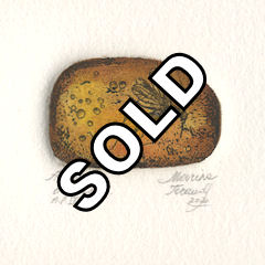 miniature etching of a amber gem 