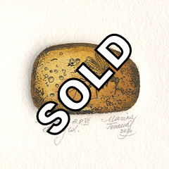 miniature etching of a amber gem 