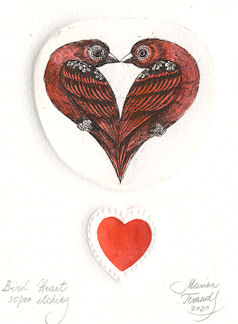 Image of a pair of birds forming a heart