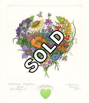 wildflower bouquet in the shape of a heart