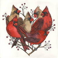 a parliment of cardinals in the shape of a heart