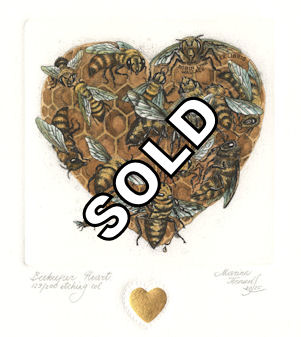 Bee Hive Comb in the form of a heart