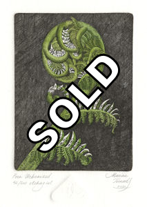 original etchings of a fantasy fern that grows homes