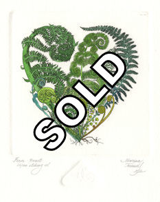 various fems arranged in the form of a hear