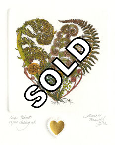 various fems arranged in the form of a hear