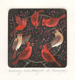 a parliment of cardinals, gathered in a circle