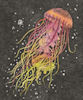etching of an underwater jellyfish
