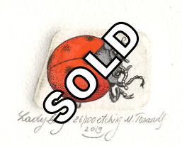 miniture etching of a ladybug