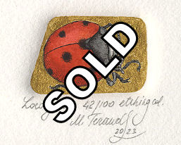 miniture etching of a ladybug