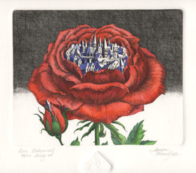 etching of rose that is urbanized