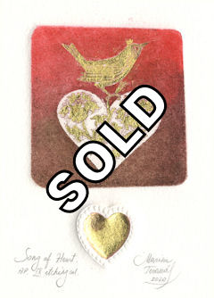 Image of a bird sitting on a heart filled with flowers