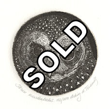 circular image of a spotted owl