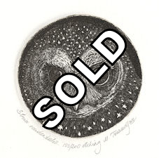 circular image of a spotted owl