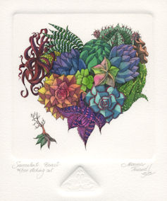 arrangement of succulents in the shape of a heart