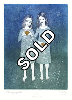 TWINS #38, an etching by Marina Terauds