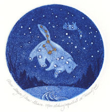 original etching depicting the big and small dippers