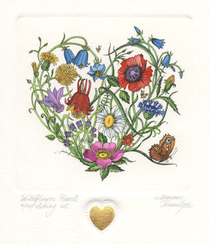 bouquet of wildflowers that form a heart