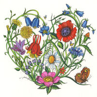 bouquet of wildflowers that form a heart